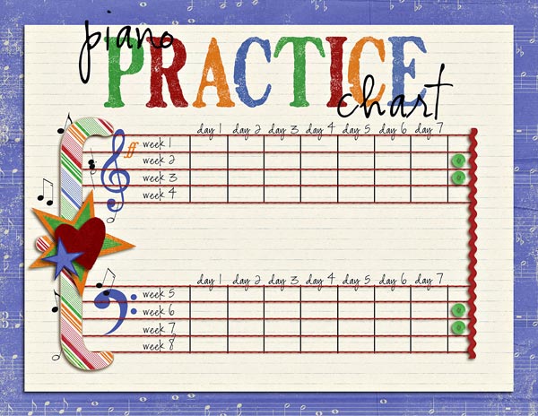 Piano Lesson Practice Chart